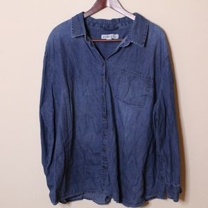 Ava & Viv Denim Long Sleeve Button Down